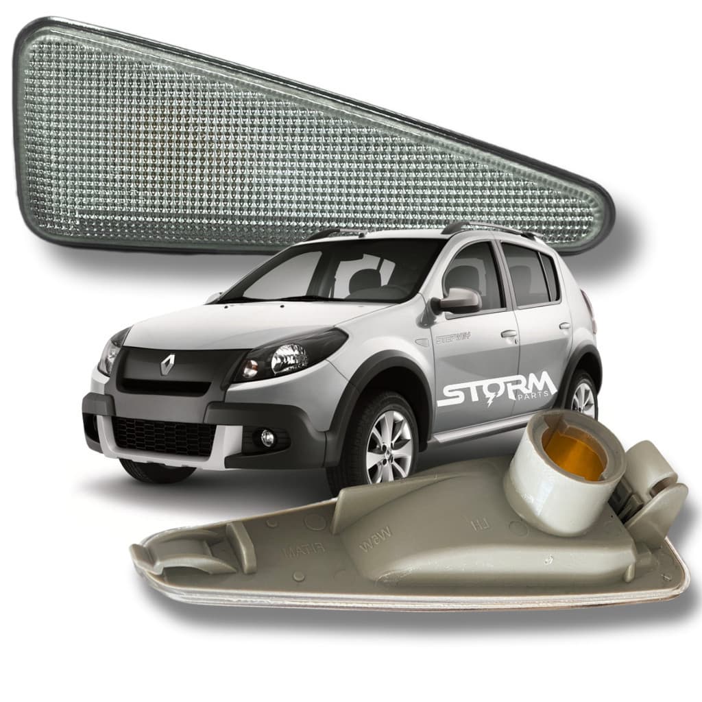 Par de Lanterna Lateral Seta Pisca Renault Sandero Stepway Ano 2008 2009 2010 2011 2012 2013 2014