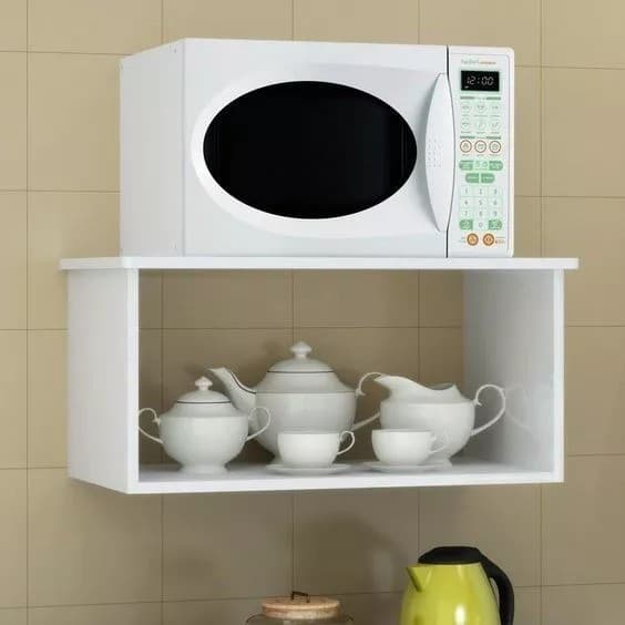 Suporte Microondas Nicho Mdf Branco. Padrão Marcenaria.