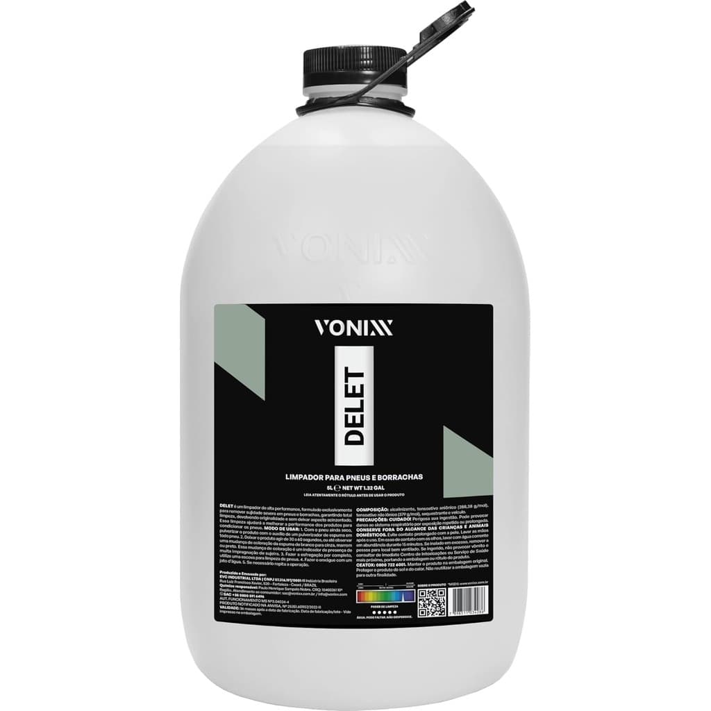 Limpador de Pneus e Borrachas Delet 5L Vonixx