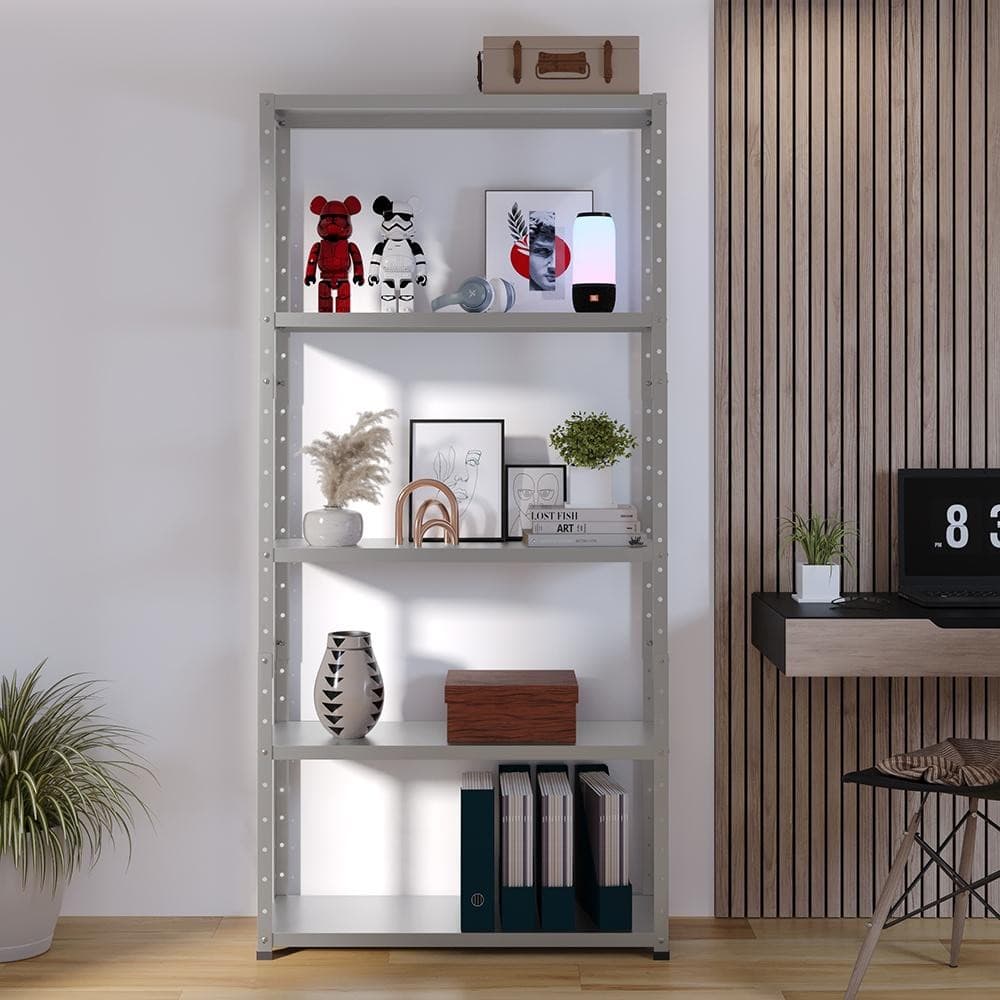Estante Organizadora de Aço 90 cm Prateleiras  Camila - Cinza Fosco