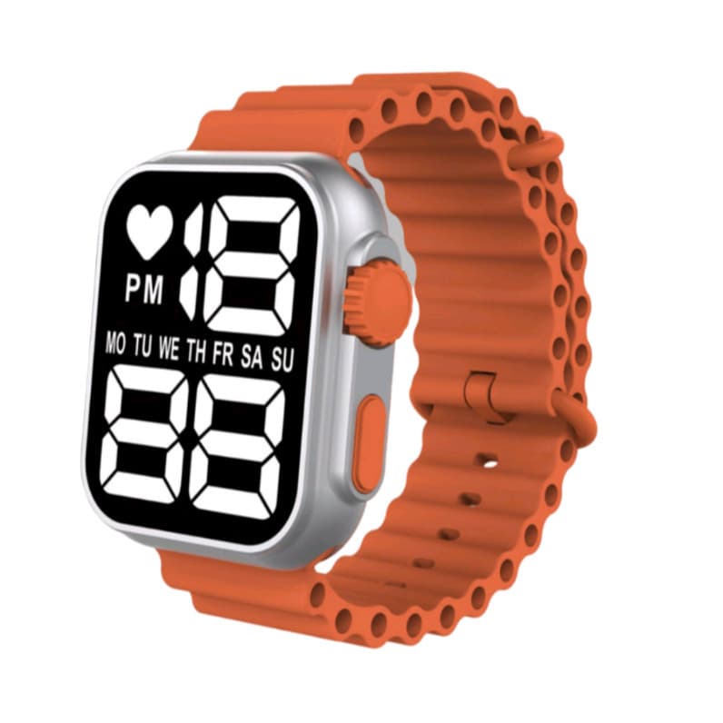 Relógio LED Digital de Pulso Esportivo Feminino À Prova D'água Masculino Ultra 9 Esporte Pulseira De Silicone 004