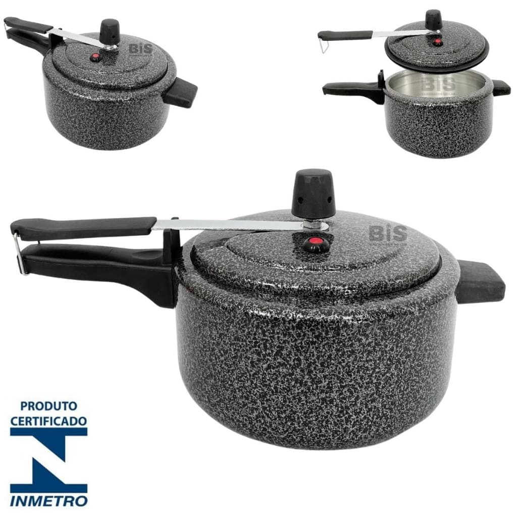 Panela De Pressão Pequena 3 Litros Ótima Pressao Capacidade 3L Testada e Certificada Inmetro Preta