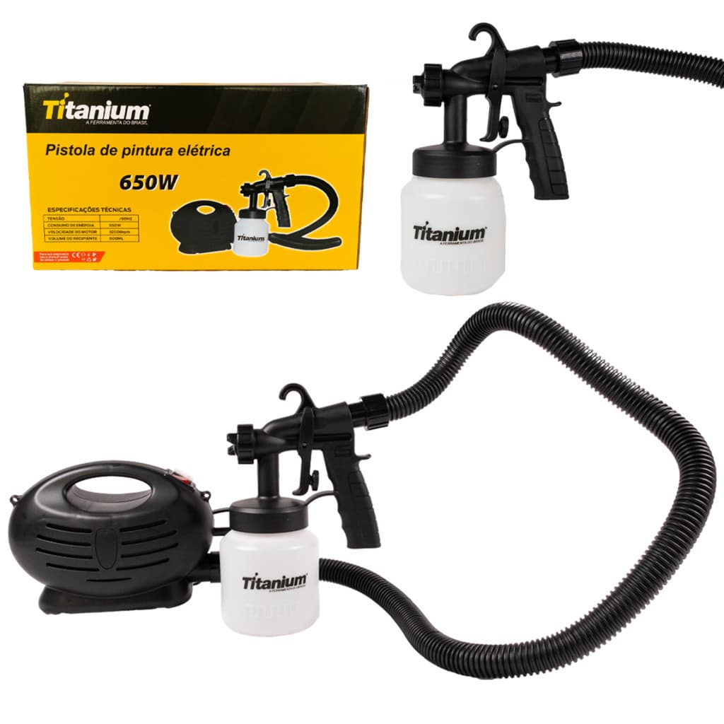 Pistola de Pintura Elétrica 800ml 650W 220V – Titanium Platina