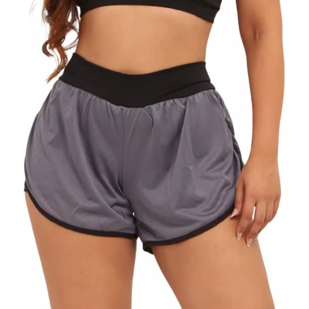 Shorts Duplo Academia Feminino Roupa Fitness