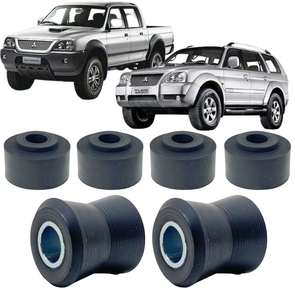 KIT BUCHA BORRACHA AMORTECEDORES DIANTEIRO L200 G2 SPORT OUTDOOR PAJERO SPORT 1998 A 2012