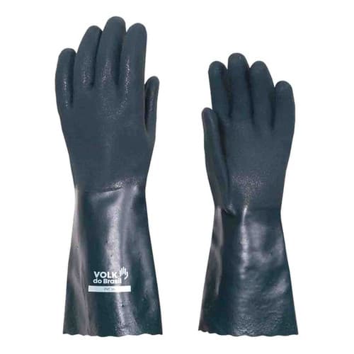 Luva Pvc Proteção Quimica Termica Epi Volk Punho 36cm CA 37127