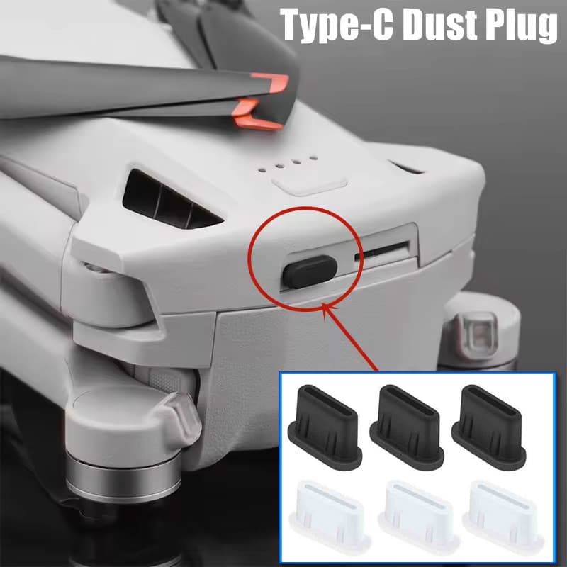 Plugue De Poeira Tipo C Para DJI Drone Corpo Interface De Carregamento De Controle Remoto Silicone Plug Capa RC-N1/N2/N3