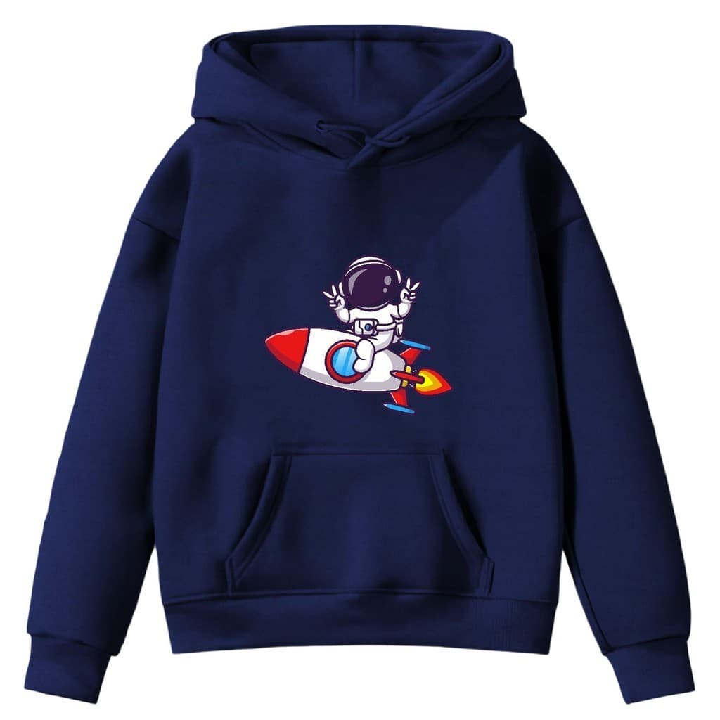Moletom Kids Alta Qualidade Infantil Canguru Astronauta Foguete Rocket Infância Tv Diversão  Lazer Shopping Envio Rápido