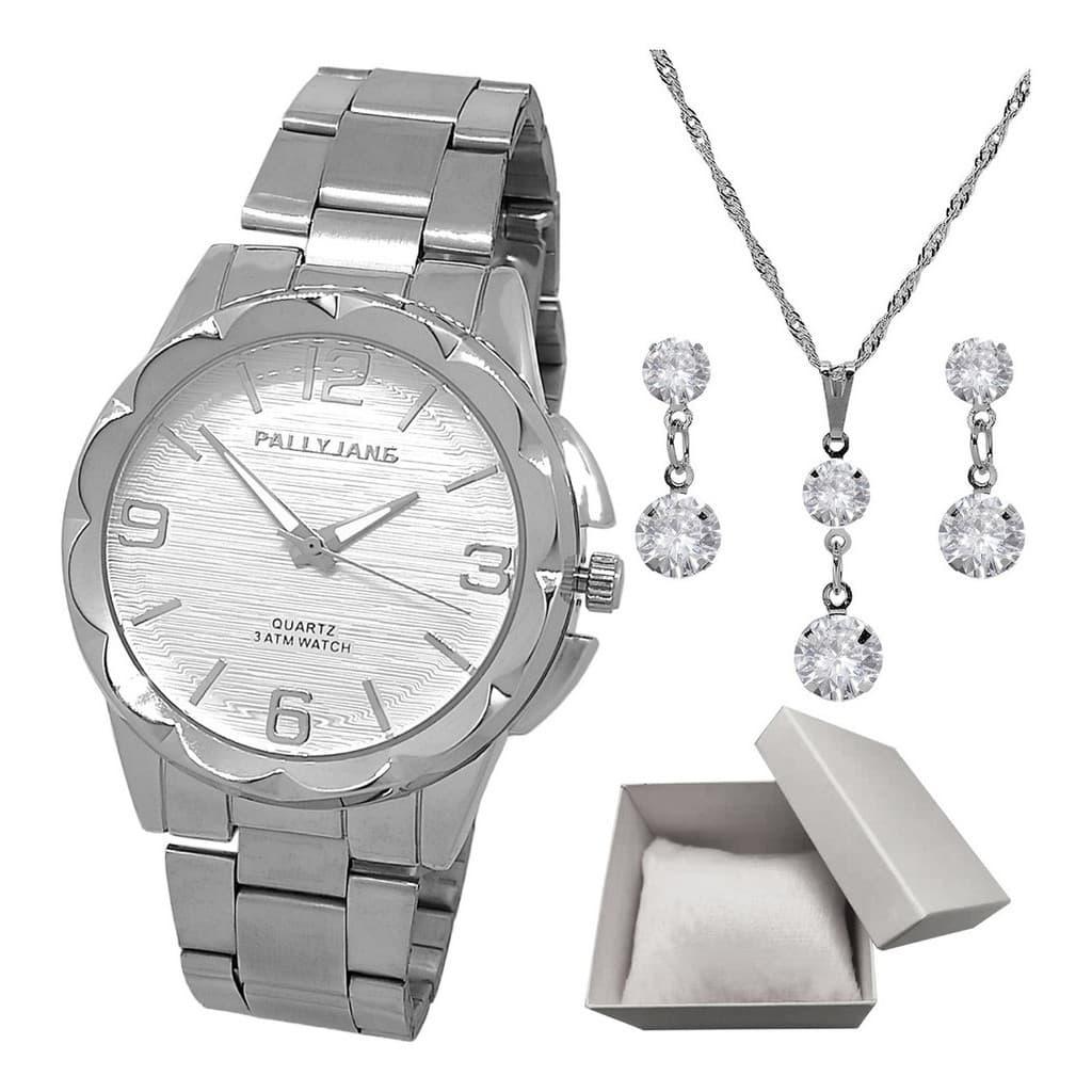 Relógio Feminino Casual Prova D'água Original + Acessórios