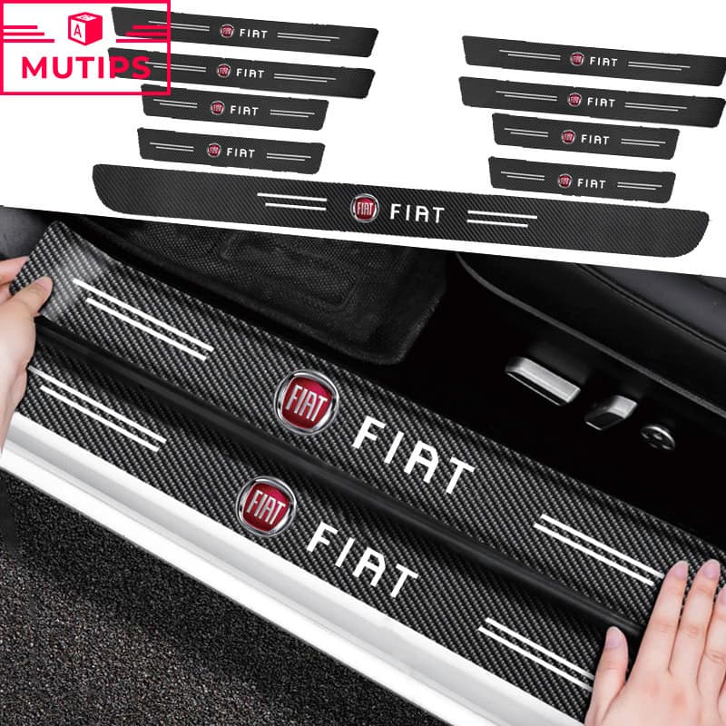 Protetor De Porta Do Carro Soleira De Fibra De Carbono Adesivos-Malas Automático Para Fiat Aegea 500c Panda Uno Palio Tipo Doblo Acessórios