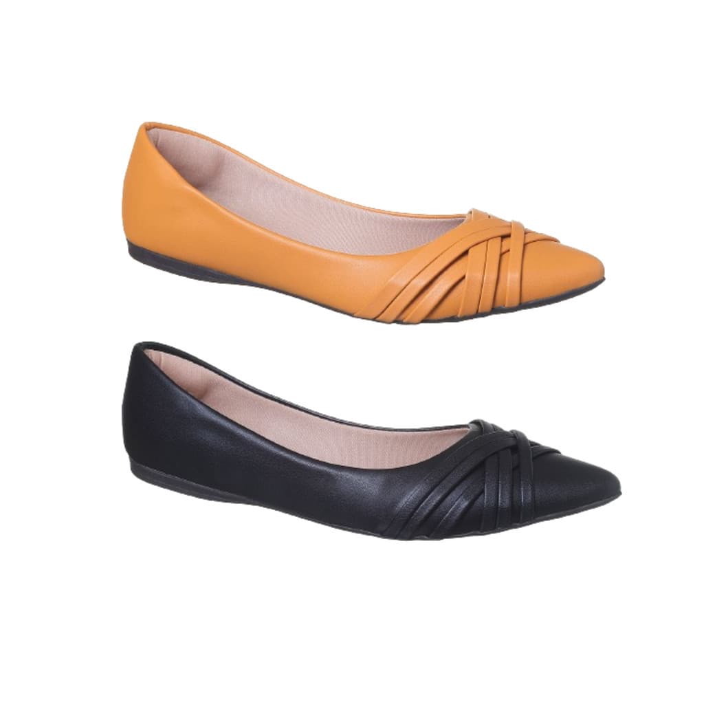 Sapatilha Feminina Kit 2 Pares  Bico Fino Moda Promoção Femininos (140-0002)