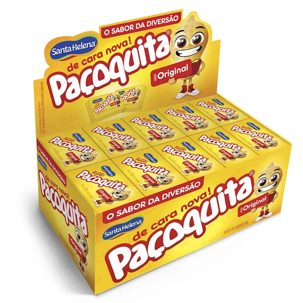 Paçoquita Quadrada Display De 1Kg Com 50 Unidades De 20g
