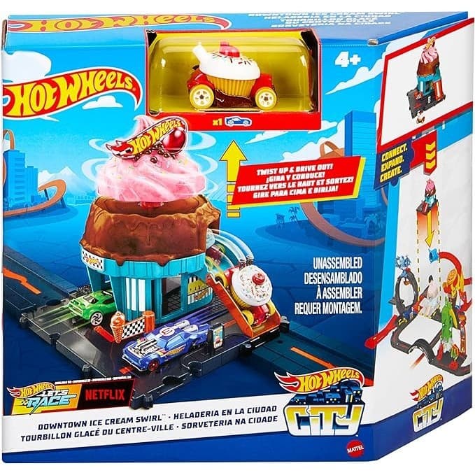 Hot Wheels City Pista de Brinquedo Sorveteria com 1 Carrinho em Escala 1:64