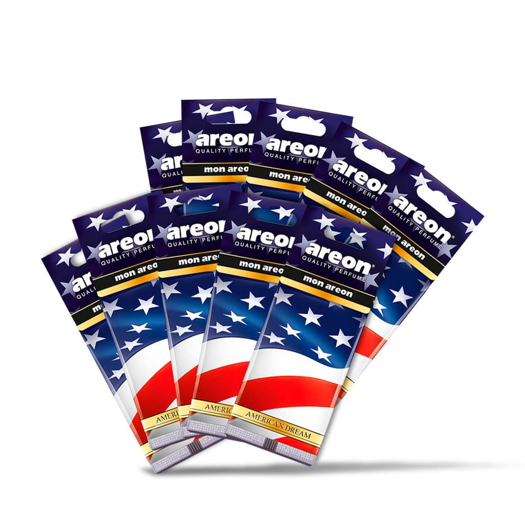 KIT 10 UN AROMATIZANTE AUTOMOTIVO AMERICAN DREAM AREON