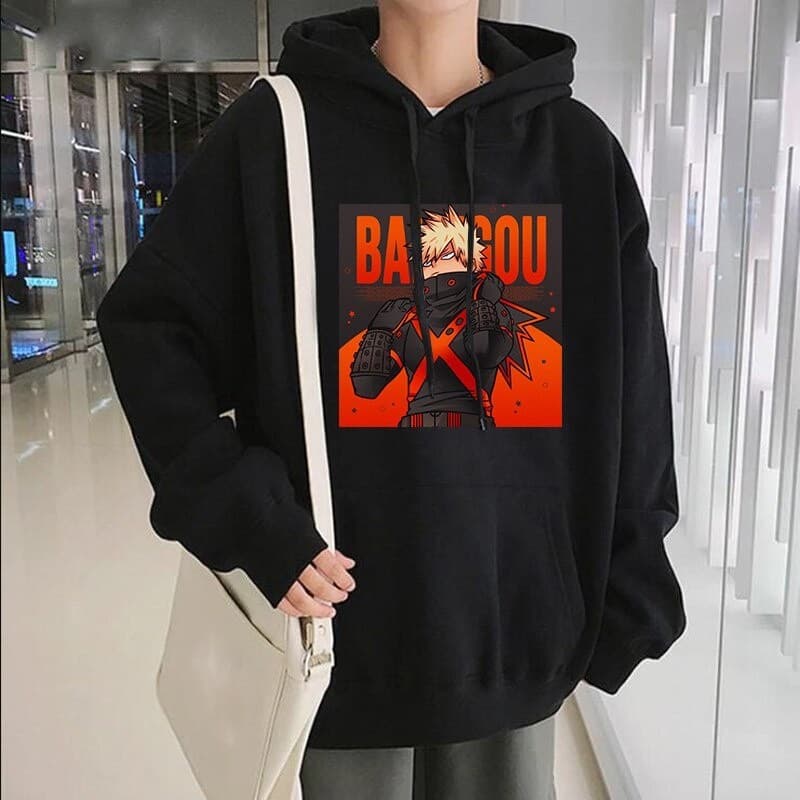 Moletom Canguru Com Capuz Katsuki Bakugou Fire Boom Explosion Boku No Hero Unissex Anime -MAYYN.