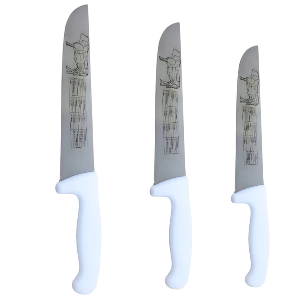 Faca Profissional Cozinha Aço Inox 8 10 12  polegadas Açougue Churrascaria Cortar Carne