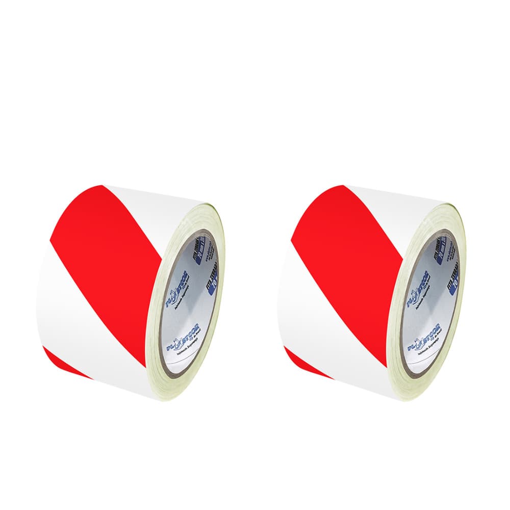 Kit 2Un Fita Zebrada 70mmx200 Metros Branco/Vermelho Plastcor