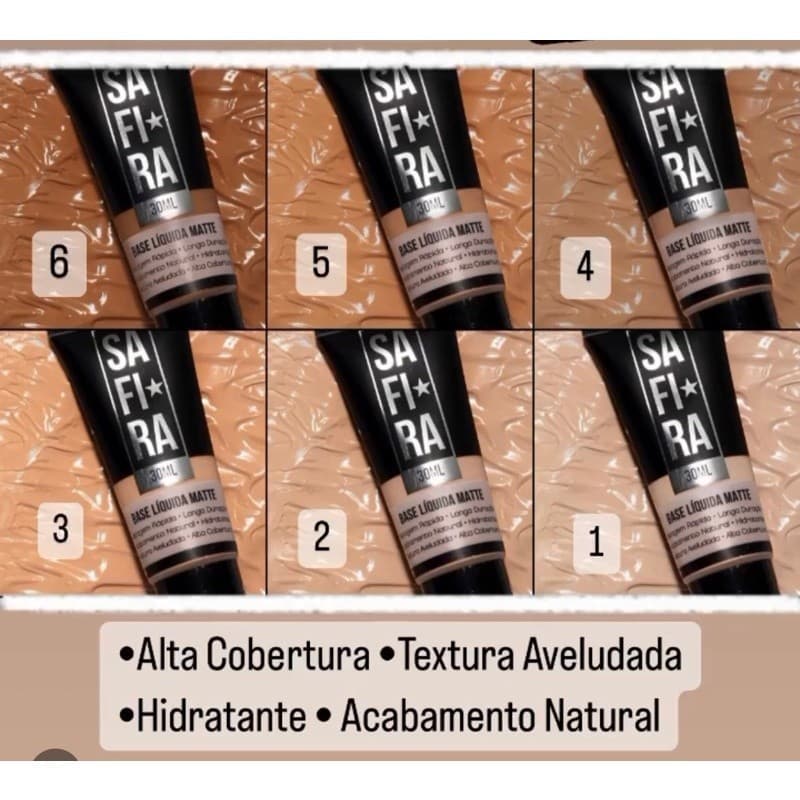 Base Líquida Matte SAFIRA cor 4