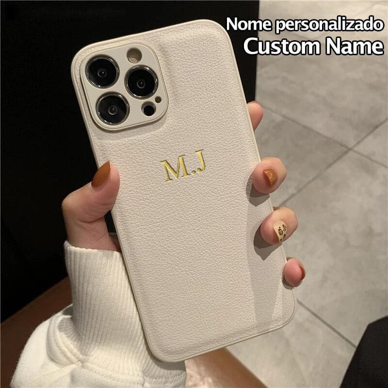 Caso Personalizado De Luxo Para iPhone 16 15 14 13 12 11 Pro Max 14 15 16 Plus Feminino Presente Nome Iniciais Carta Cap