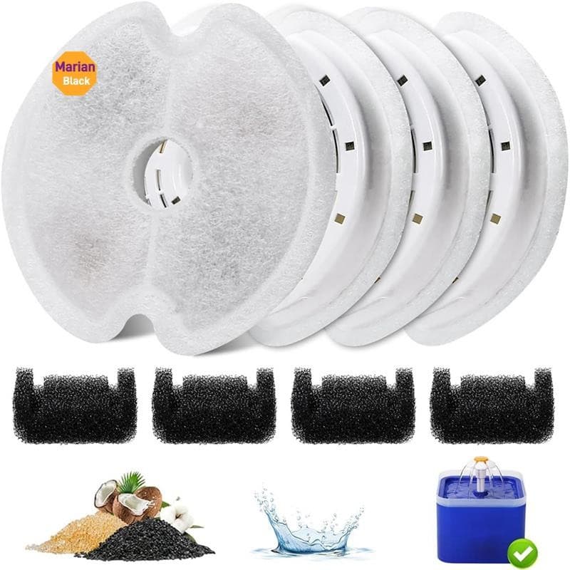 Substituição De Filtros De Água Para Gatos Fonte 67oz/2L Filtro De Carvão Ativado Com Esponjas De Pré-Animais De Estimaç