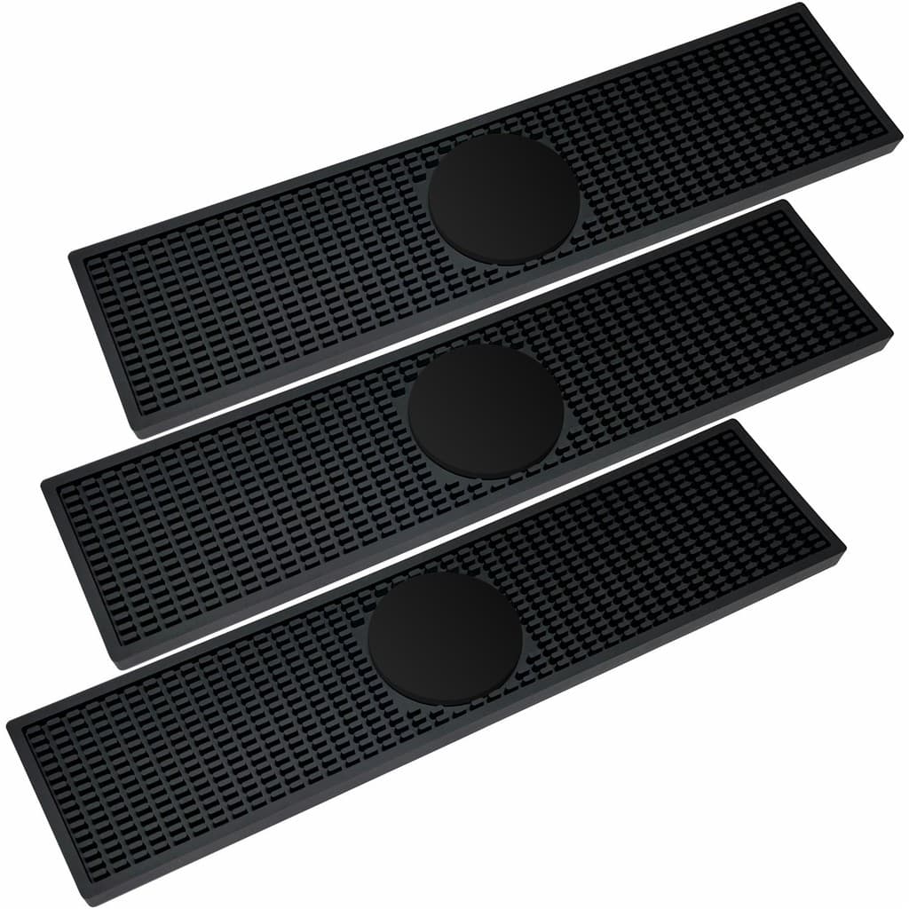 Kit 3 Tapetes Emborrachado Bat Mat 50X12cm Suporte Antiderrapante Porta Copos Canecas - Lootus