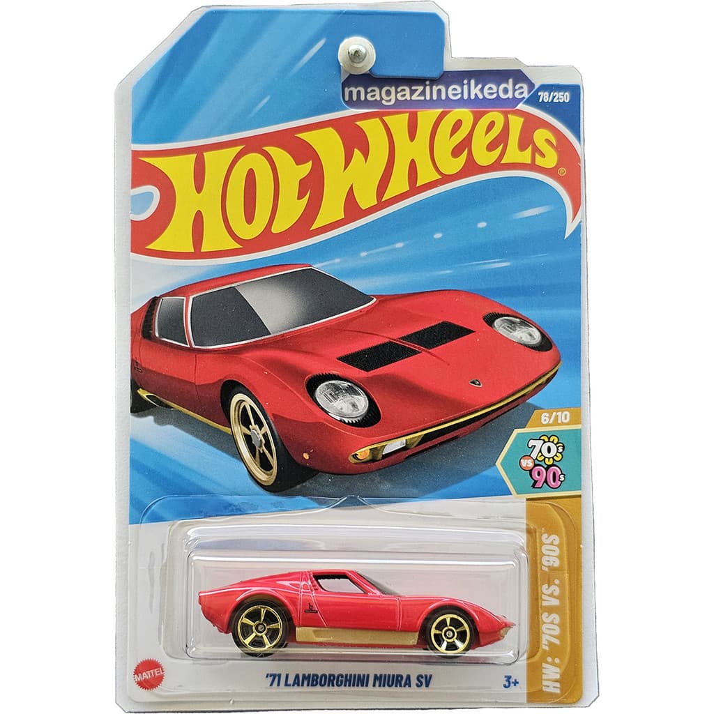 Carro Hot Wheels '71 LAMBORGHINI MIURA SV HYX22 Vermelho HW: '70S VS. '90S