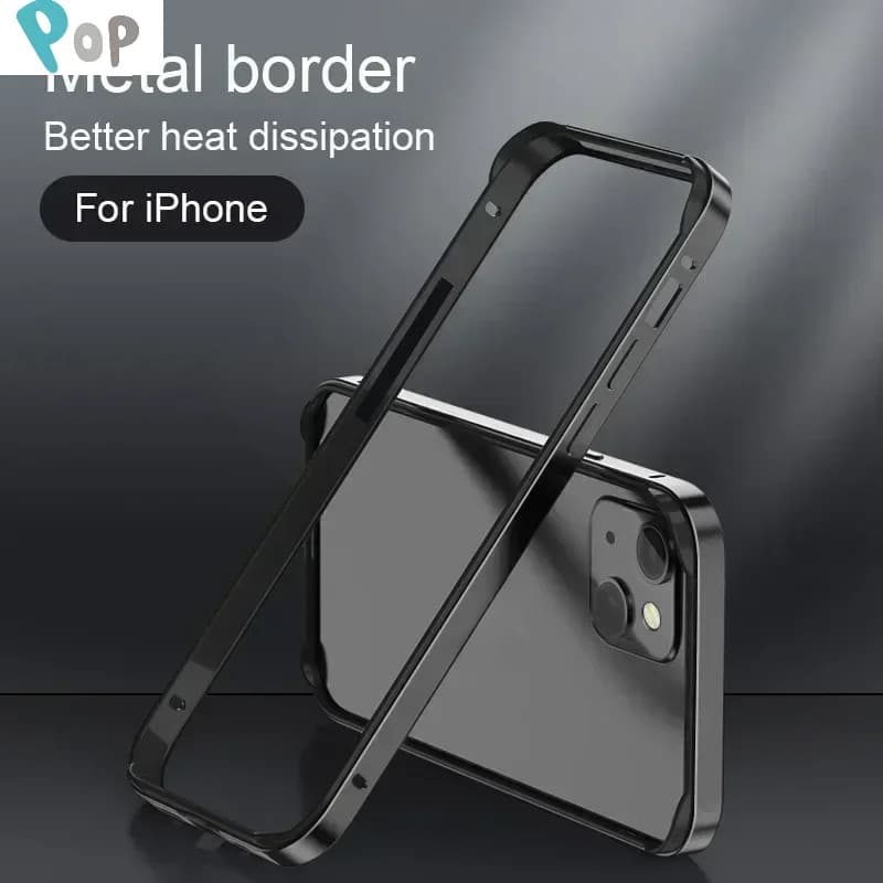 Capa De Telefone De Metal De Alumínio Com Moldura De Silicone Híbrida Para iPhone 17 16 15 14 13 12 Pro Max Amort