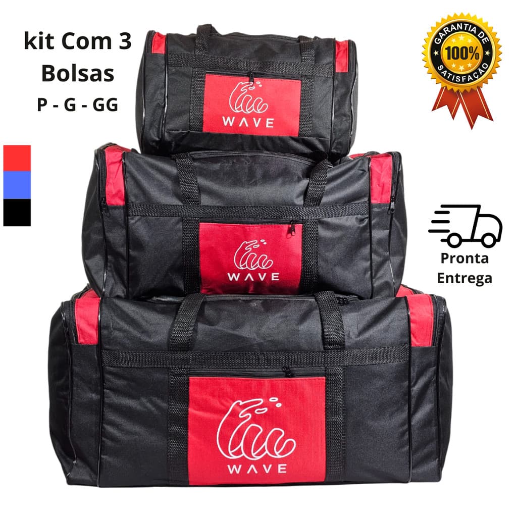 Kit 3 Bolsa De Viagem Mala Resistente Dobrável Família Férias