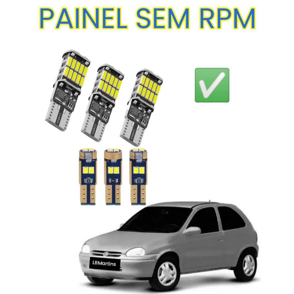 KIT LAMPADA LED PAINEL CORSA WIND SEM RPM PREMIUM SUPER BRANCO