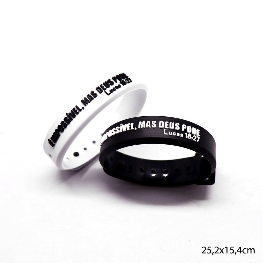 Pulseira Impossível, mas Deus Pode - Relevo, Ajustável
