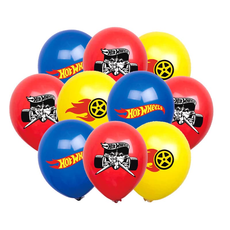Hot Wheels Balão De Latex De 12 Peças De Rodas Quentes Para Decoração De Festas De Aniversário Crianças