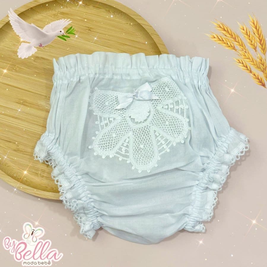 CALCINHA DE BATIZADO INFANTIL RENDA