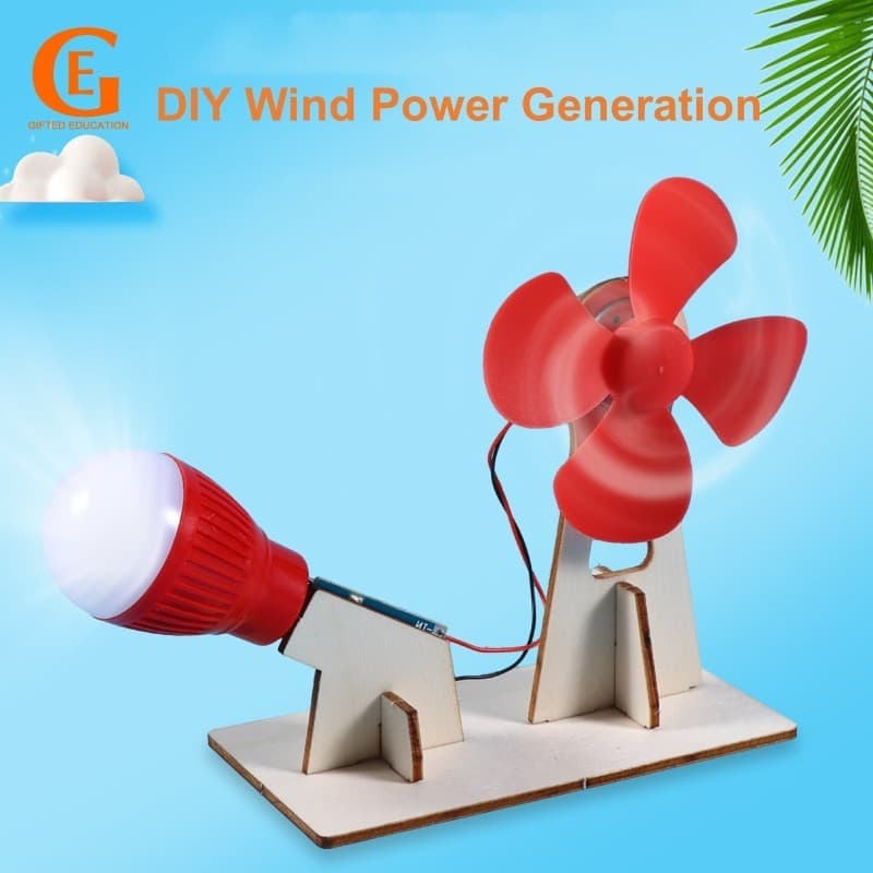 Donativo Educação DIY Wind Power Generation Model Developmental Toy Assembly Materiais De Experiência Científica Estudantil STEM Puzzle