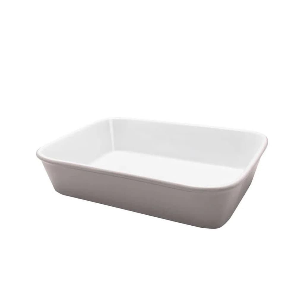 Assadeira Travessa Refratária Bake Média Cool Grey 26x18x5,6 cm 1,5 Litros Porcelana Cinza Retangular Oxford