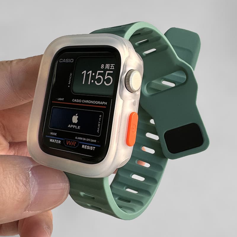 Capa Protetora De Silicone E Bracelete Para Relógio Apple Ultra2 S9 8 7 6 5 4 SE i Watch 49mm 45mm - 38mm
