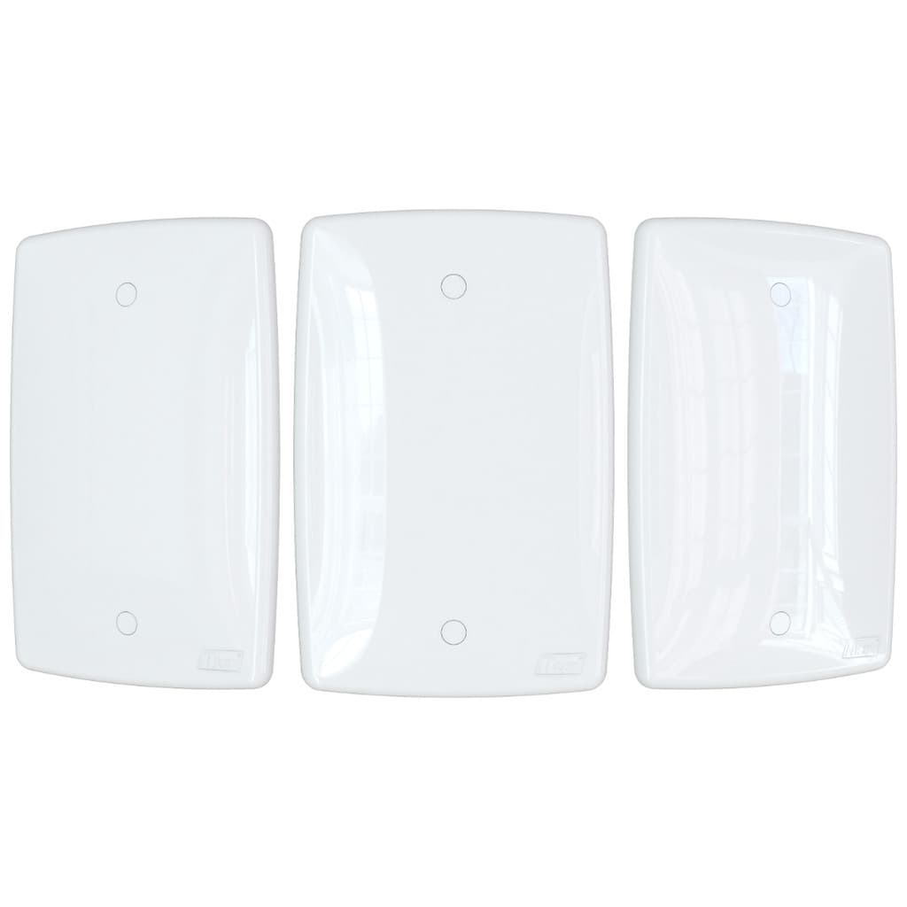 3 Espelhos de Tomada Placa Cega 4X2 Branca Finesse+