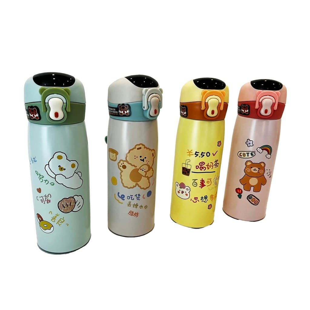 Garrafa Térmica Infantil 600ml Inox Bico de Silicone com Visor de Temperatura BPA Free