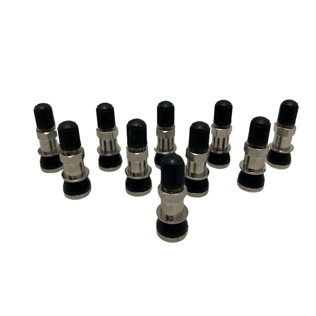 Kit 10 Bico Válvula Para Roda Liga Leve Moto Pneu Sem Câmara