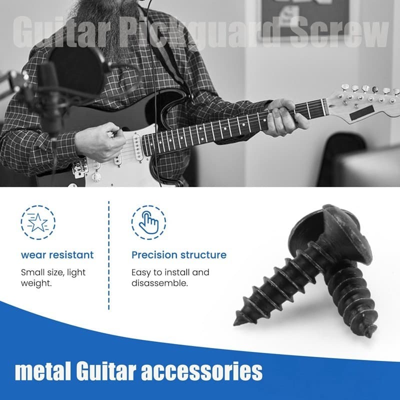 100pcs Parafusos De Pickguard De Guitarra Para/Elétrica