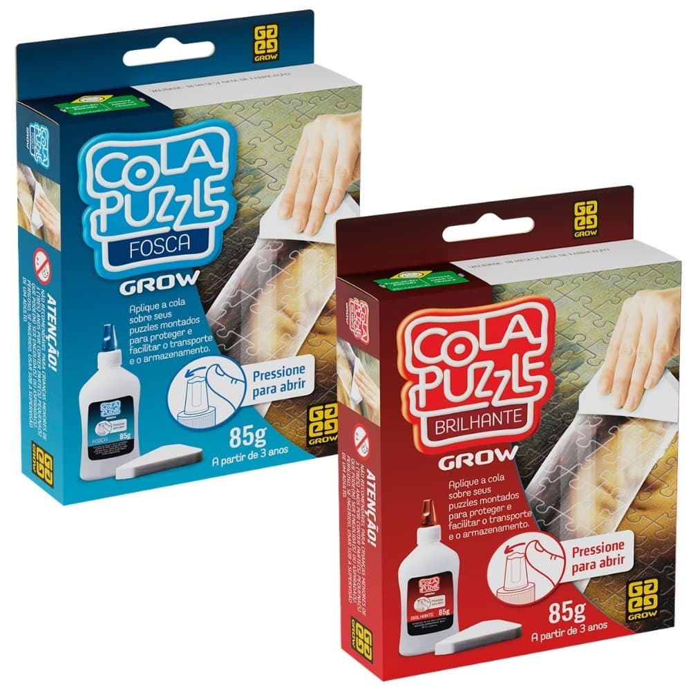 COLA PUZZLE FOSCA OU BRILHANTE GROW ESPECIAL PARA QUEBRA CABEÇAS PROTEÇÃO ARMAZENAMENTO COLAR FIXAR