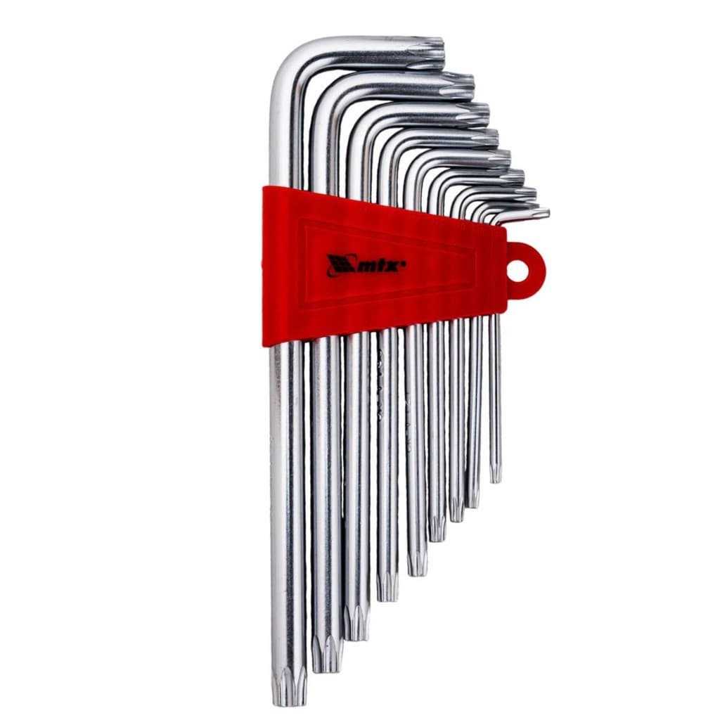 Jogo de Chave Torx L Longa T10-150 Aço CRV 9 Peças 123069 MTX