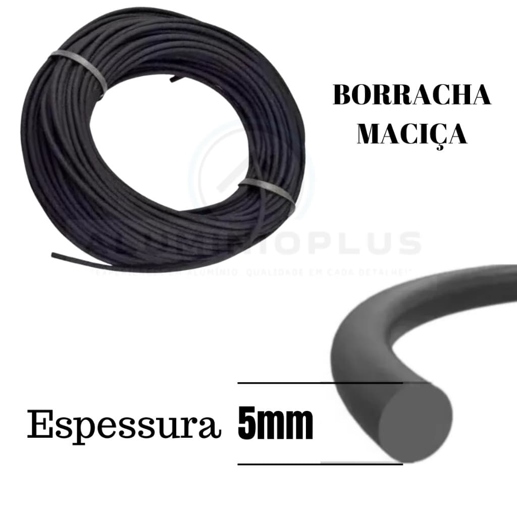 Borracha Cordão Para Tela Mosquiteira 5mm 50 Metros