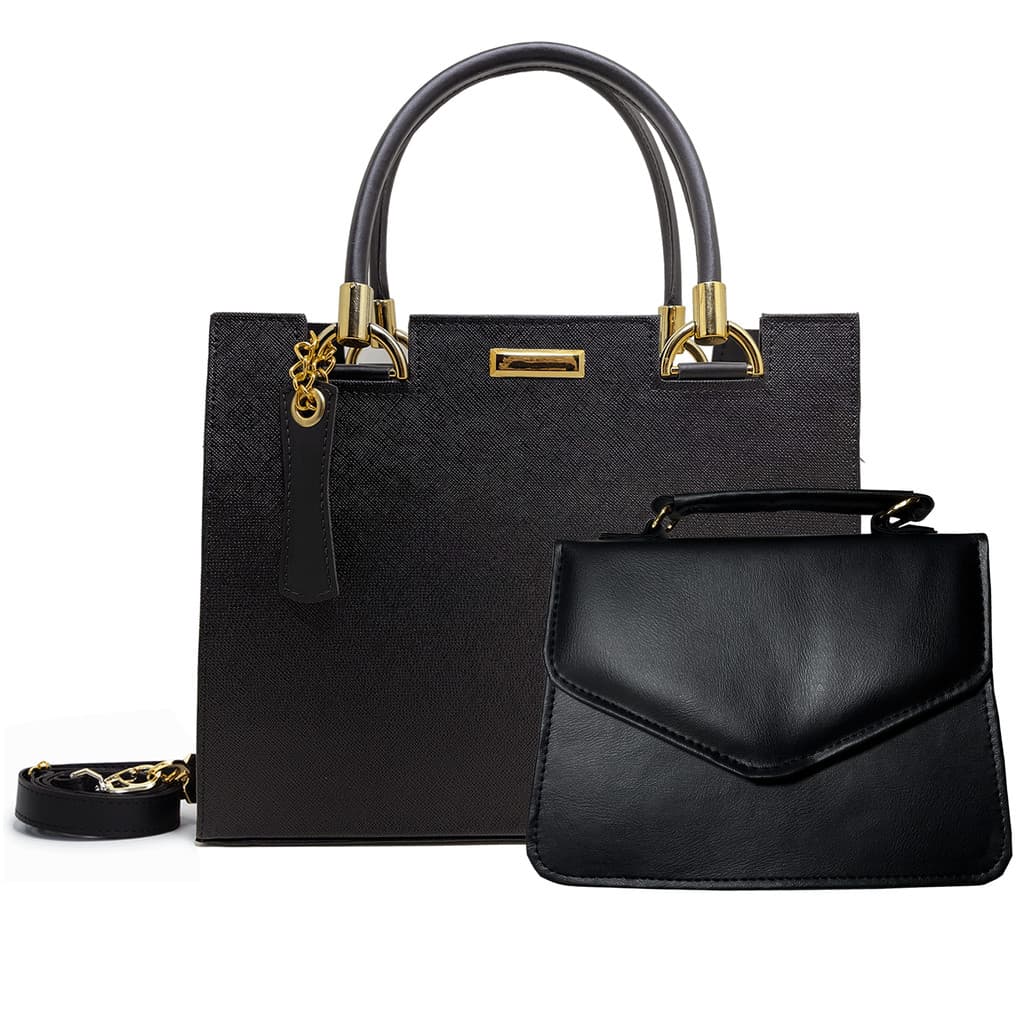 Bolsa Feminina Transversal Tiracolo Pequena Kit 2 Peças Tote Mini Clutch Ajustável