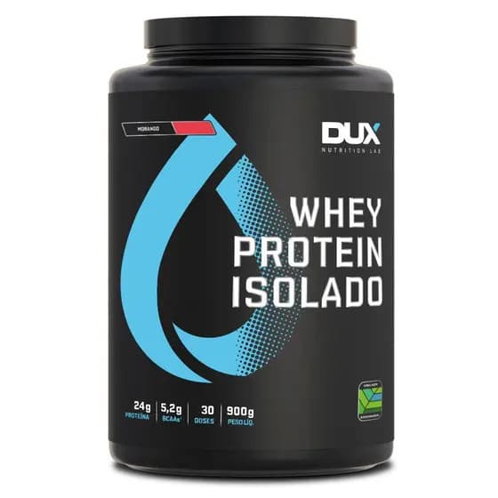 WHEY PROTEIN ISOLADO SABOR MORANGO 900G - DUX
