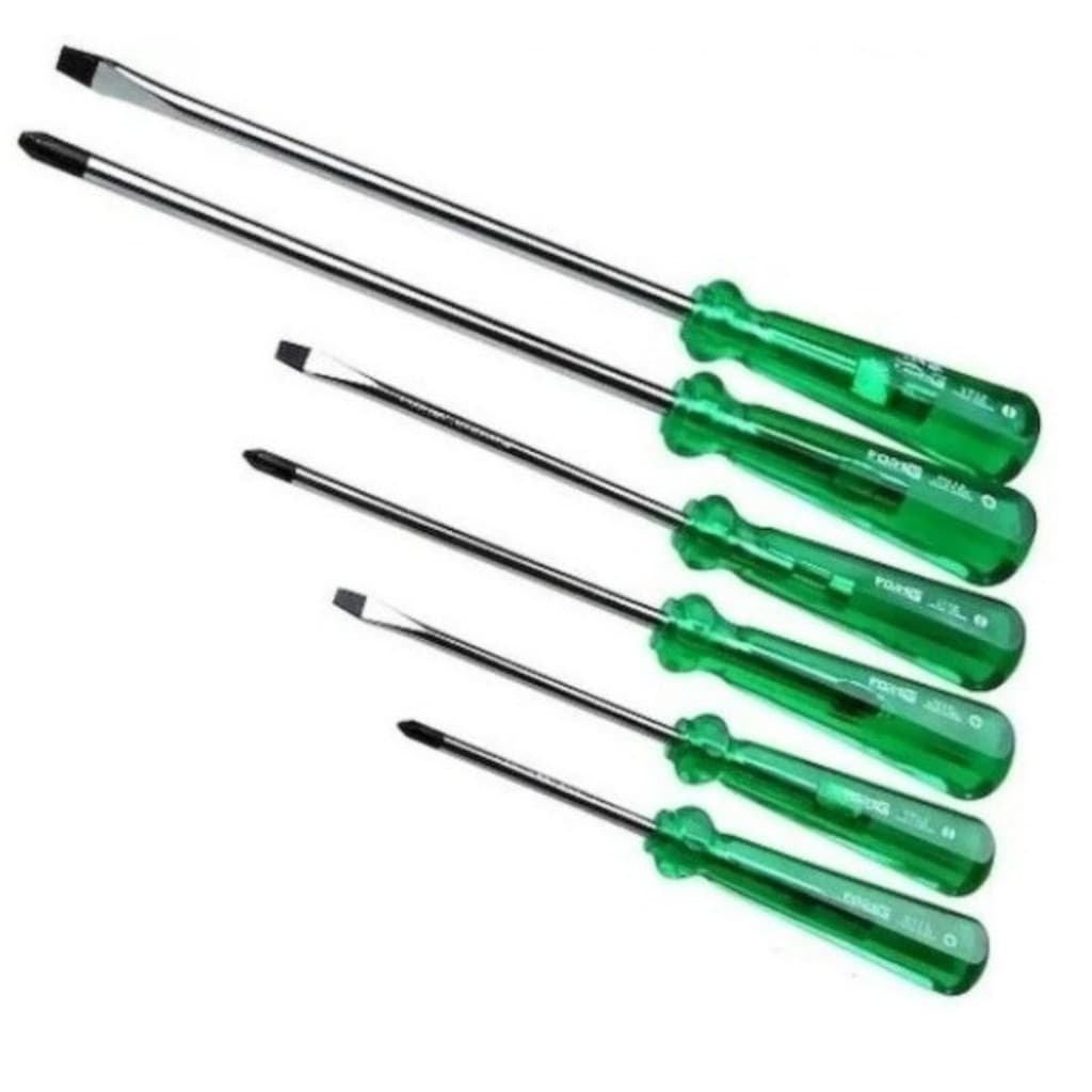 Kit Jogo Chaves De Fenda E Phillips Simples E Cruzada 6 Peças Lotus