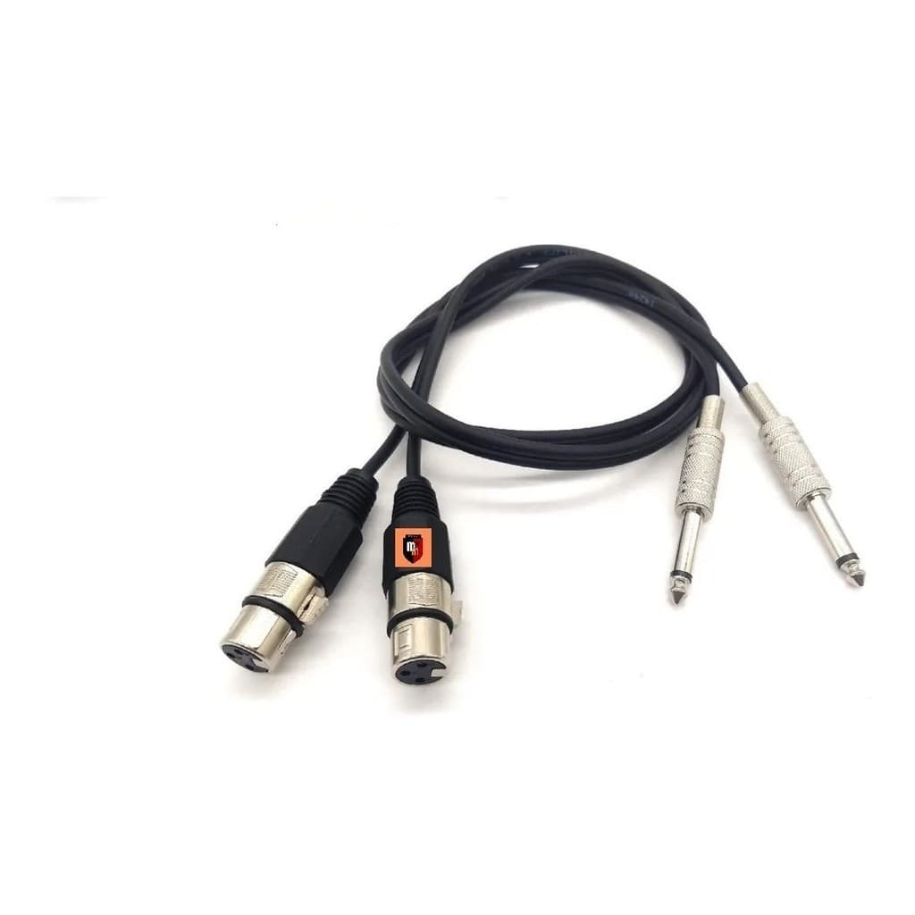 Cabo 2 P10 X 2 Xlr Fêmea Stereo Liga Mesa Som X Amplificador 2metros