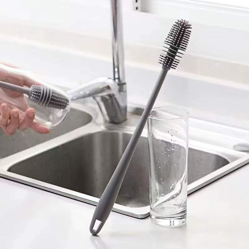 Kit 2 Escova De Lavar Garrafa Mamadeira Copo Taça Silicone Todos os tipos podem ser limpos
