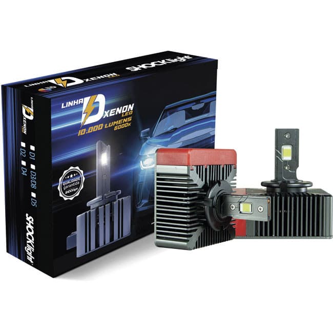 Kit Lâmpada Led para Xenon de Fabrica Shocklight D5s 10000lm