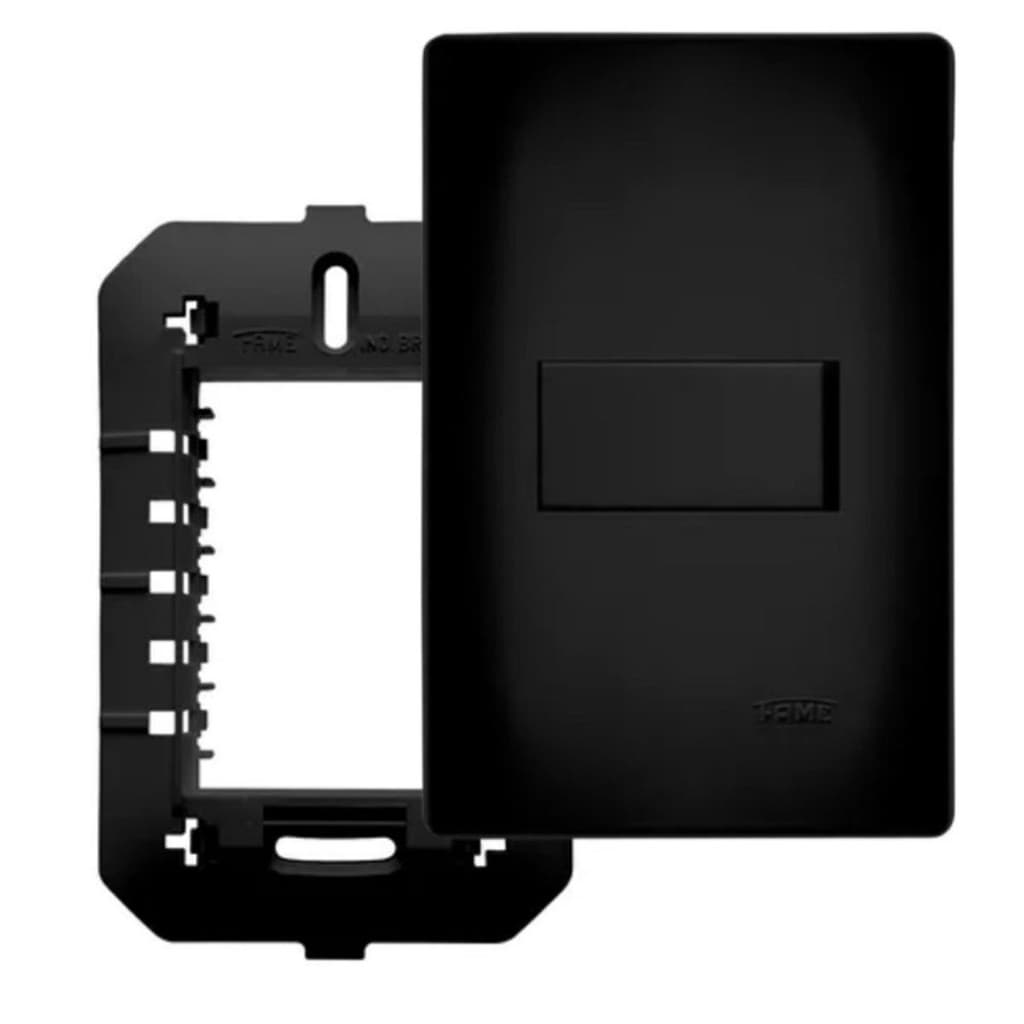 Kit 5 Conjunto Interruptor Simples 16a Black Preto Fosco