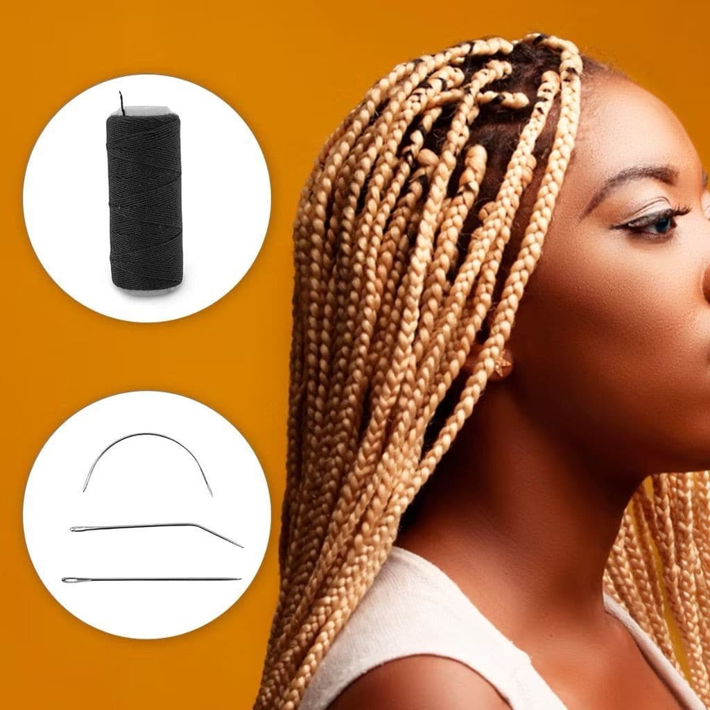 Kit Entrelace Profissional - 1 Linha 10 Metros + 3 Agulhas para Mega Hair